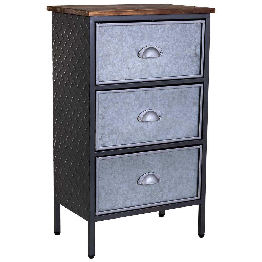 NACHTTISCH, 42x28x71cm - Schwarz, Metall (42/70/28cm) - Wanderlust
