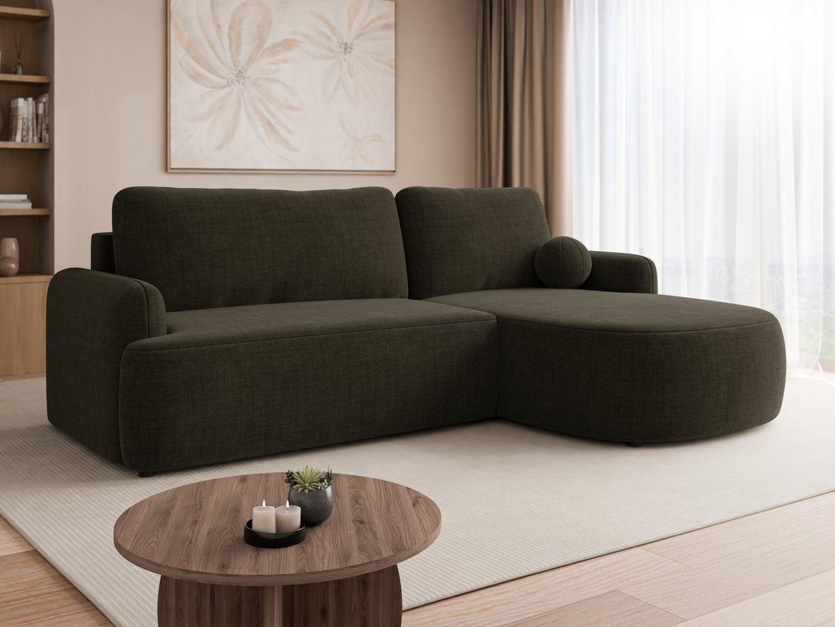 ECKSOFA Loridu Premium, Seite: Rechts - Dunkelbraun/Schwarz, Holz/Kunststoff (174/250cm) - MIRJAN24