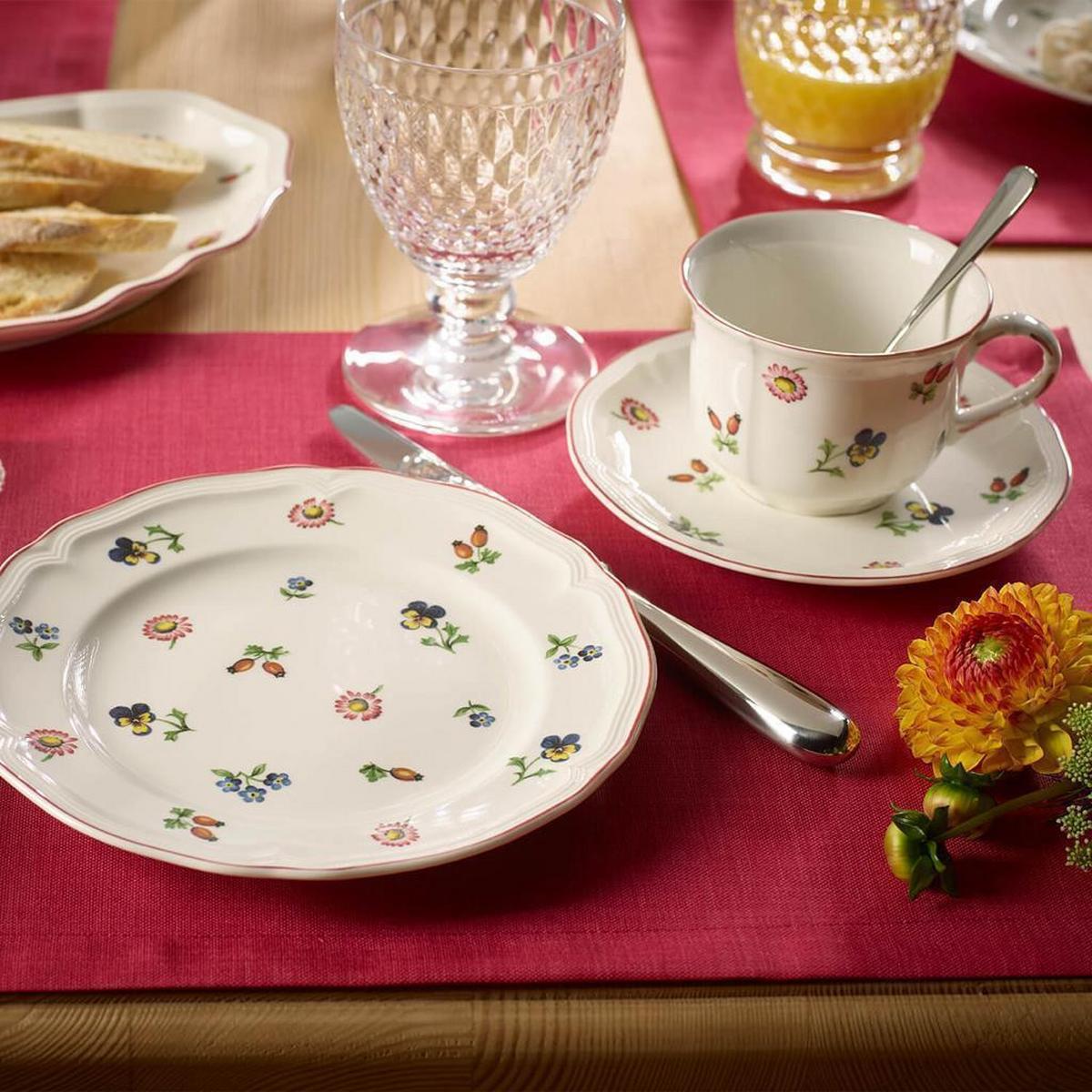 KAFFEETASSE MIT UNTERTASSE Petite Fleur bunt 120 ml - Multicolor, Keramik (0.12L) - Villeroy & Boch