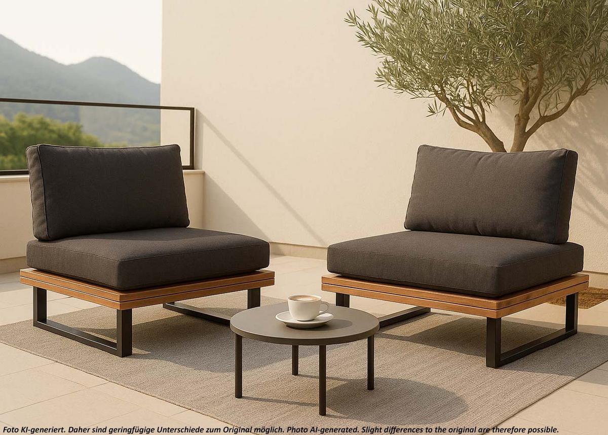 LOUNGE-SESSEL Schwarz, Braun, Anthrazit - Anthrazit/Schwarz, Holz (82/75/82cm) - MCW