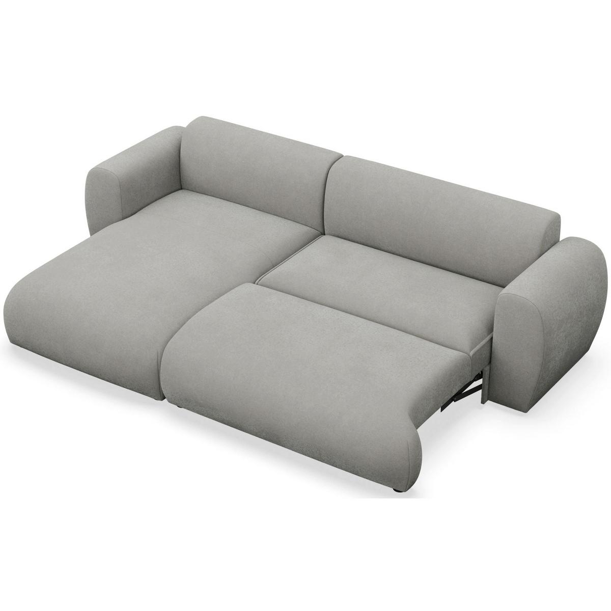 ECKSOFA Emia Hellgrau links - Hellgrau/Schwarz, Kunststoff/Textil (262/156cm) - Selsey