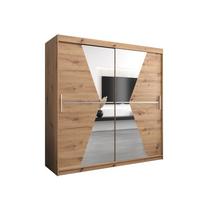 SCHWEBETÜRENSCHRANK 200/200/62 2-türig - Silberfarben/Eiche Artisan, Holz/Kunststoff (200/200/62cm) - MÖBEL KRYSPOL