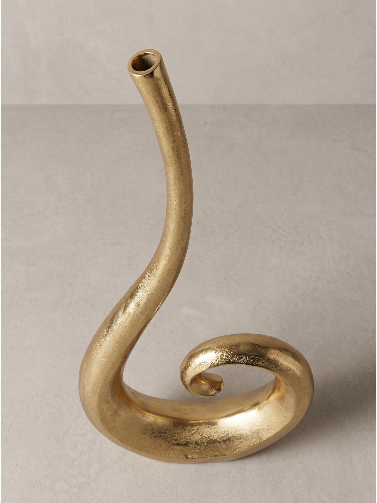 BODENVASE BAVENO, Aluminium, handgefertigt, Gold, 48 x 10 x 100 cm - Goldfarben, Metall (100cm) - KADIMA DESIGN