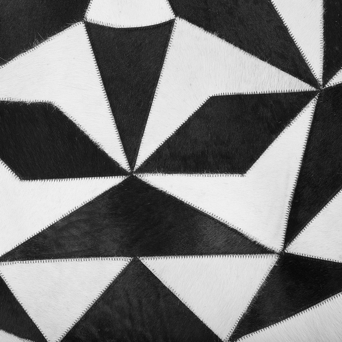 KURZFLOR-TEPPICH Turgutlu 140/140 cm - Schwarz, Fell (140/140cm) - Beliani