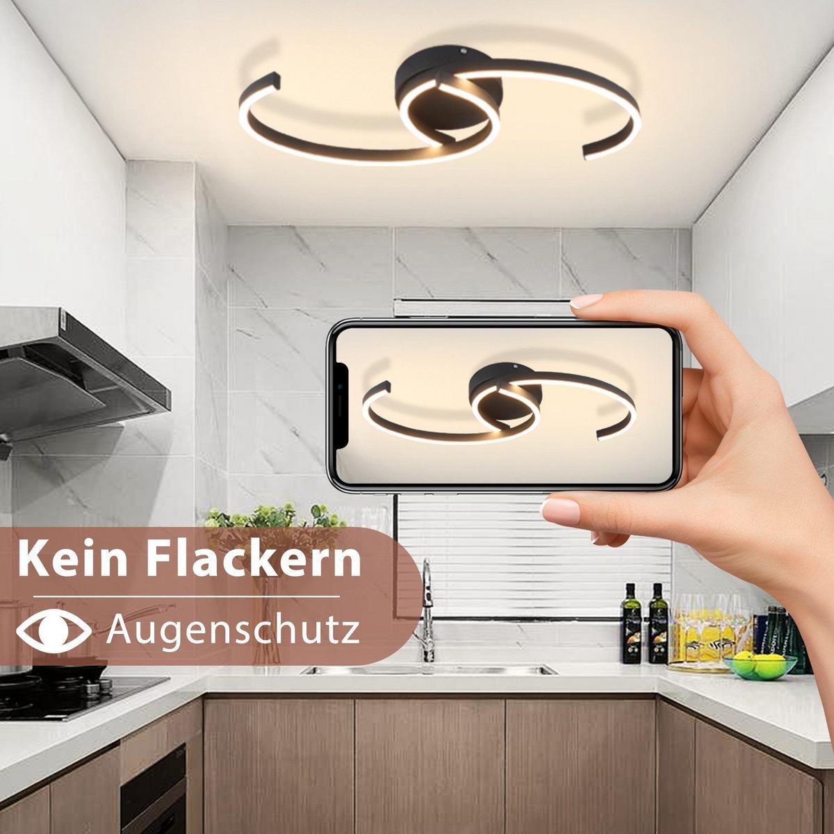 LED-DECKENLEUCHTE Lapp 23/61.6/7cm - Schwarz, Metall (61.6/23/7cm) - Nettlife