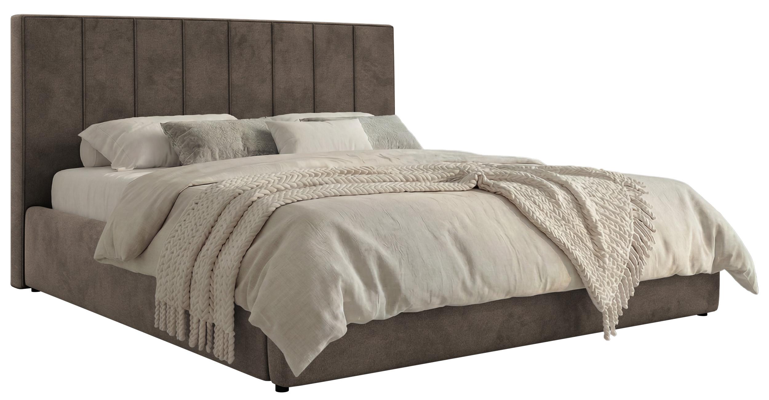 POLSTERBETT TENARDO CLASSIC 200/200 - Braun Velvet - mit Pocket-Matratze - Schwarz/Braun, Kunststoff/Textil (200/200cm) - MKS