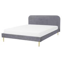 POLSTERBETT 160/200cm Grau Flayat - Grau, Textil (160/200cm) - Beliani