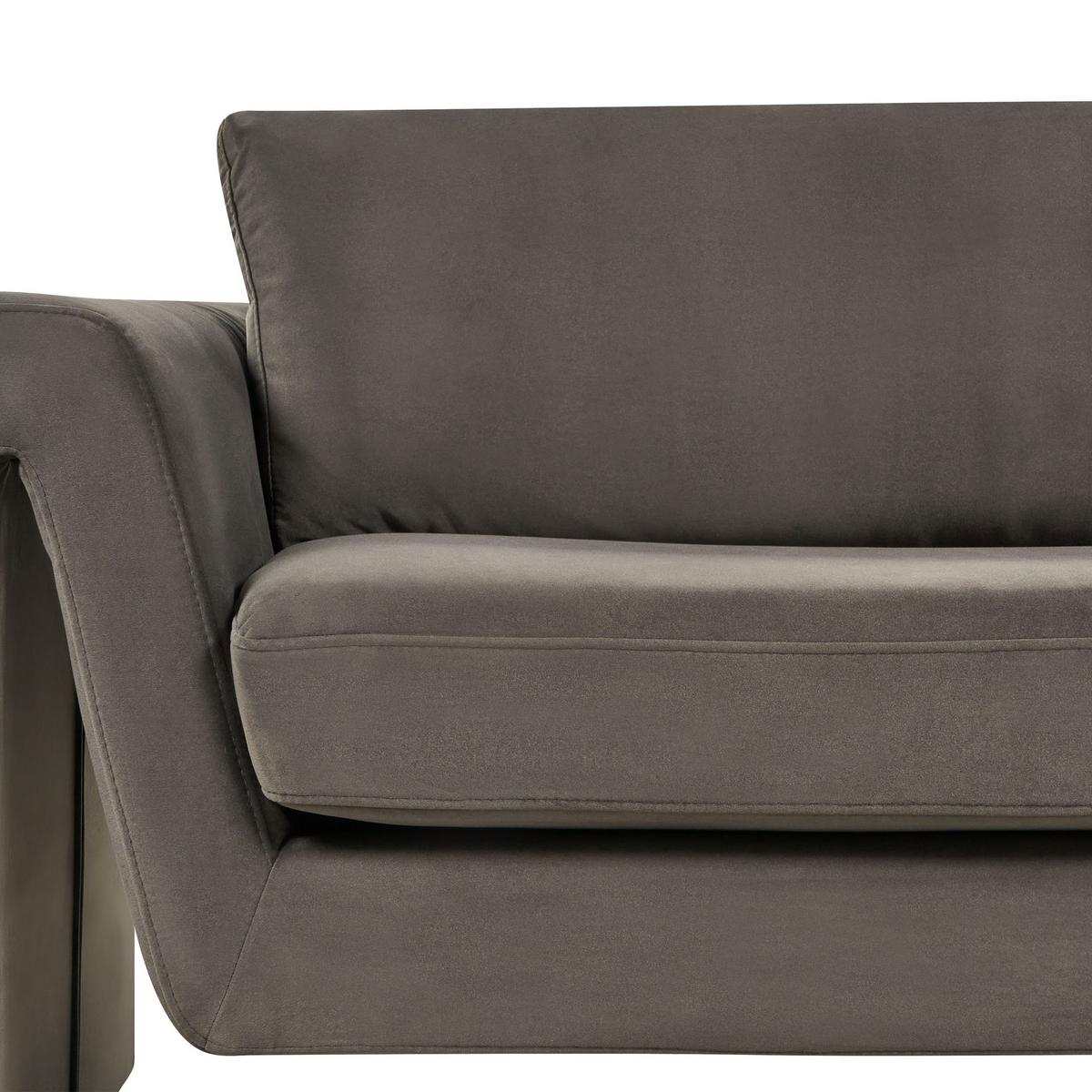 3-SITZER-SOFA Samtstoff graphitgrau Maunu - Schwarz/Grau, Textil (237/76/83cm) - Beliani
