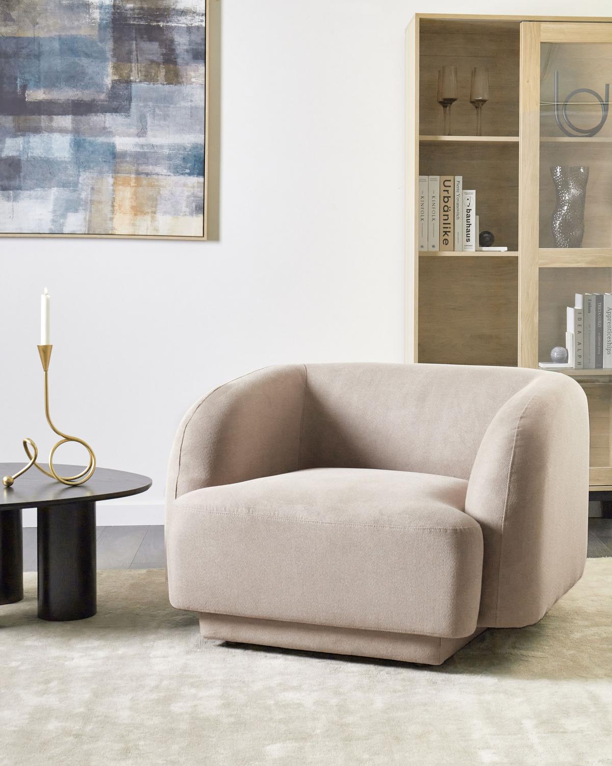SESSEL Taupe Skjanes - Taupe, Textil (102/69/81cm) - Beliani