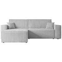 ECKSOFA mit Schlaffunktion und Bettkasten CELTIC-XL - 277x143x83 cm Grau Cord - Schwarz/Grau, Holzwerkstoff/Kunststoff (277/143cm) - ALTDECOR