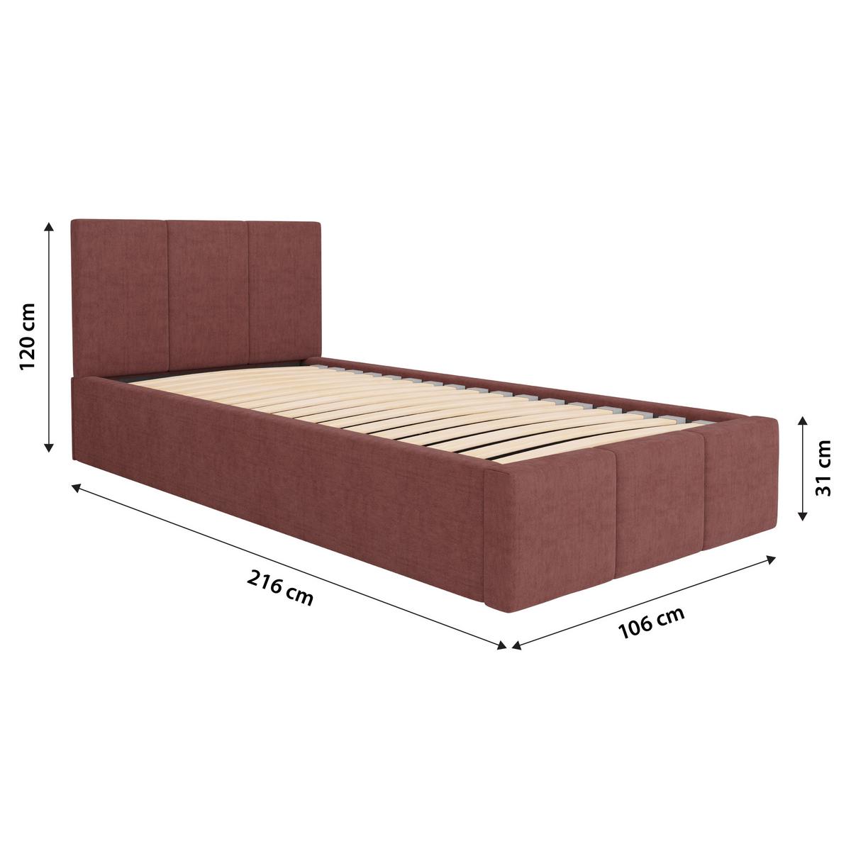 POLSTERBETT für Schlafzimmer Bett mit Stauraum Altrosa 90x200 - Altrosa, Holzwerkstoff/Metall (90/200cm) - Muralo