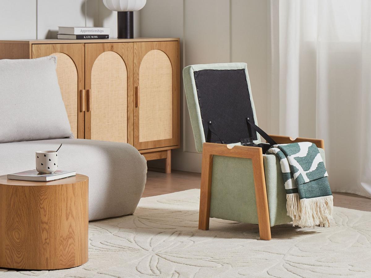 POUF Grün Edland - Braun/Hellgrün, Textil (45/44/43cm) - Beliani