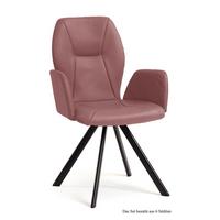 ARMLEHNSTUHL drehbar (6er-Set) Diane 58x92x60 Schwarz/Rosewood - Dunkelrosa/Schwarz, Kunststoff (60/92/58cm) - 58aufmkessel