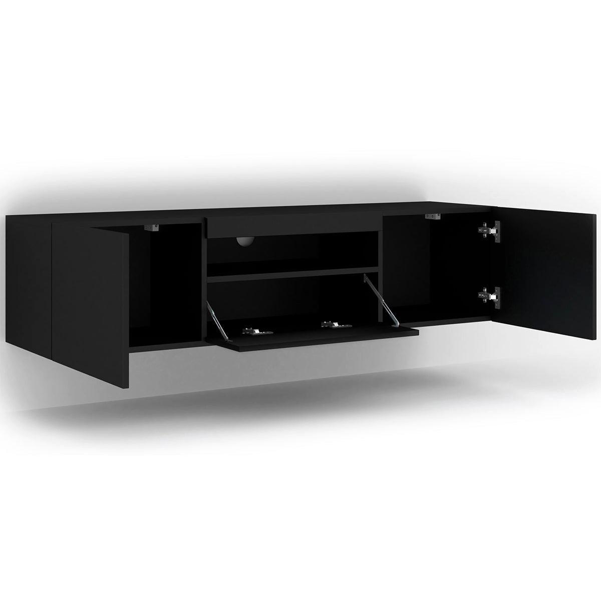 TV-MÖBEL Aurus Schwarz - Schwarz, Holzwerkstoff (150/36/37cm) - Petits-meubles