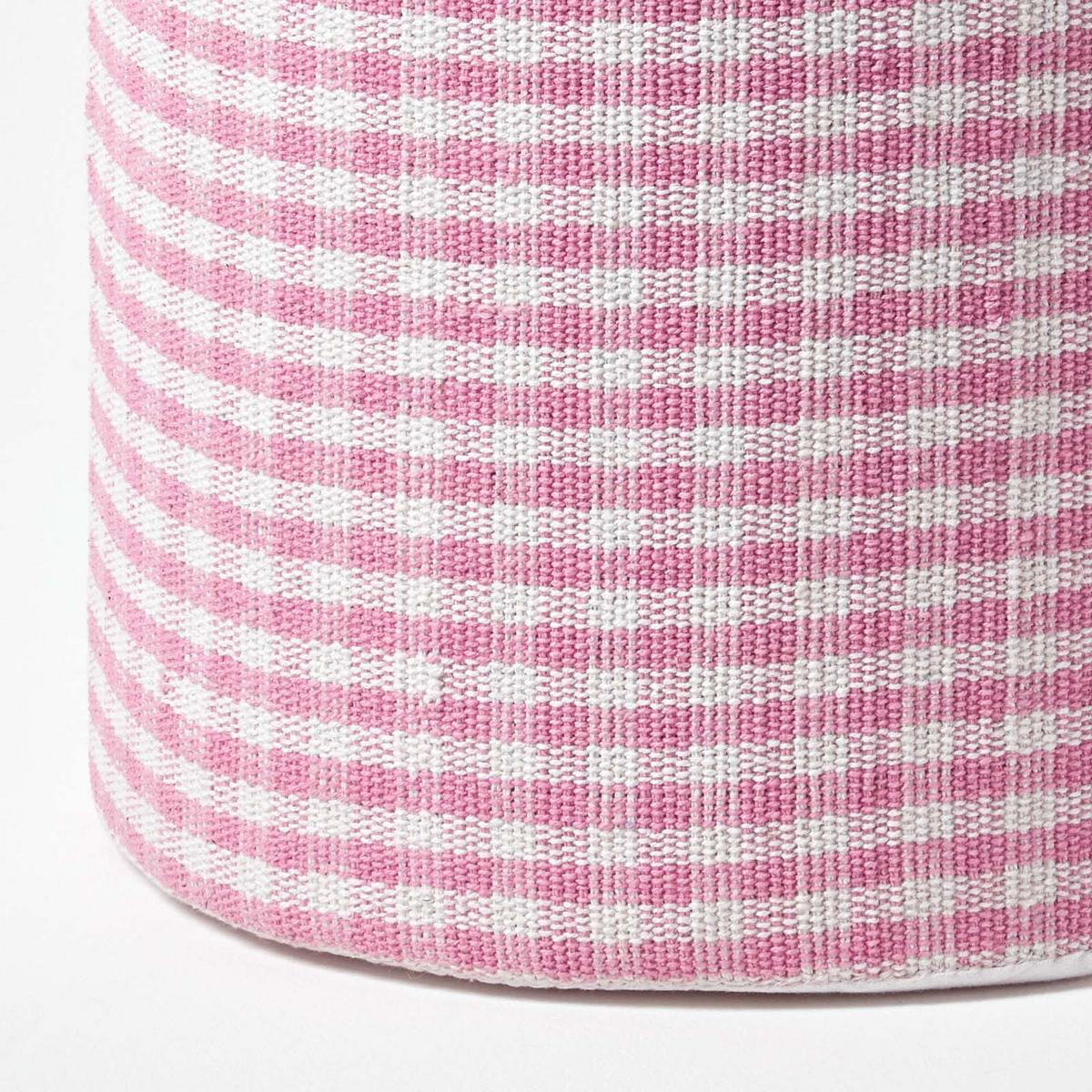 SITZPOUF Vichy-Karo rosa, Hocker rund 40/40/42 cm - Rosa, Textil (40/42/40cm) - Homescapes