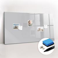 MAGNETTAFEL 120x60 Hellgrau schwarzer Marker - Hellgrau, Glas (120/0.4/60cm) - TULUP