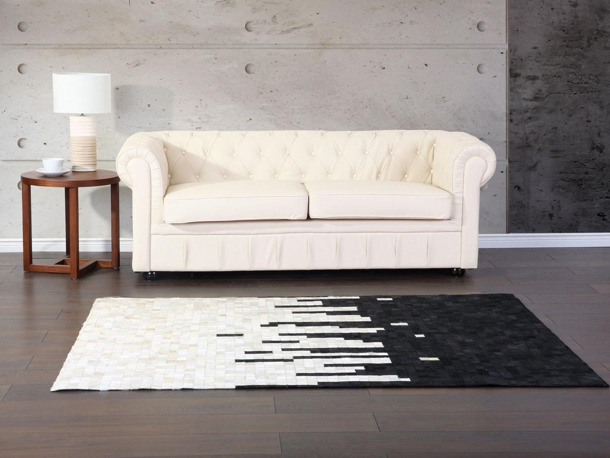 KURZFLOR-TEPPICH Bolu 230/160 cm - Weiß, Fell (160/230cm) - Beliani