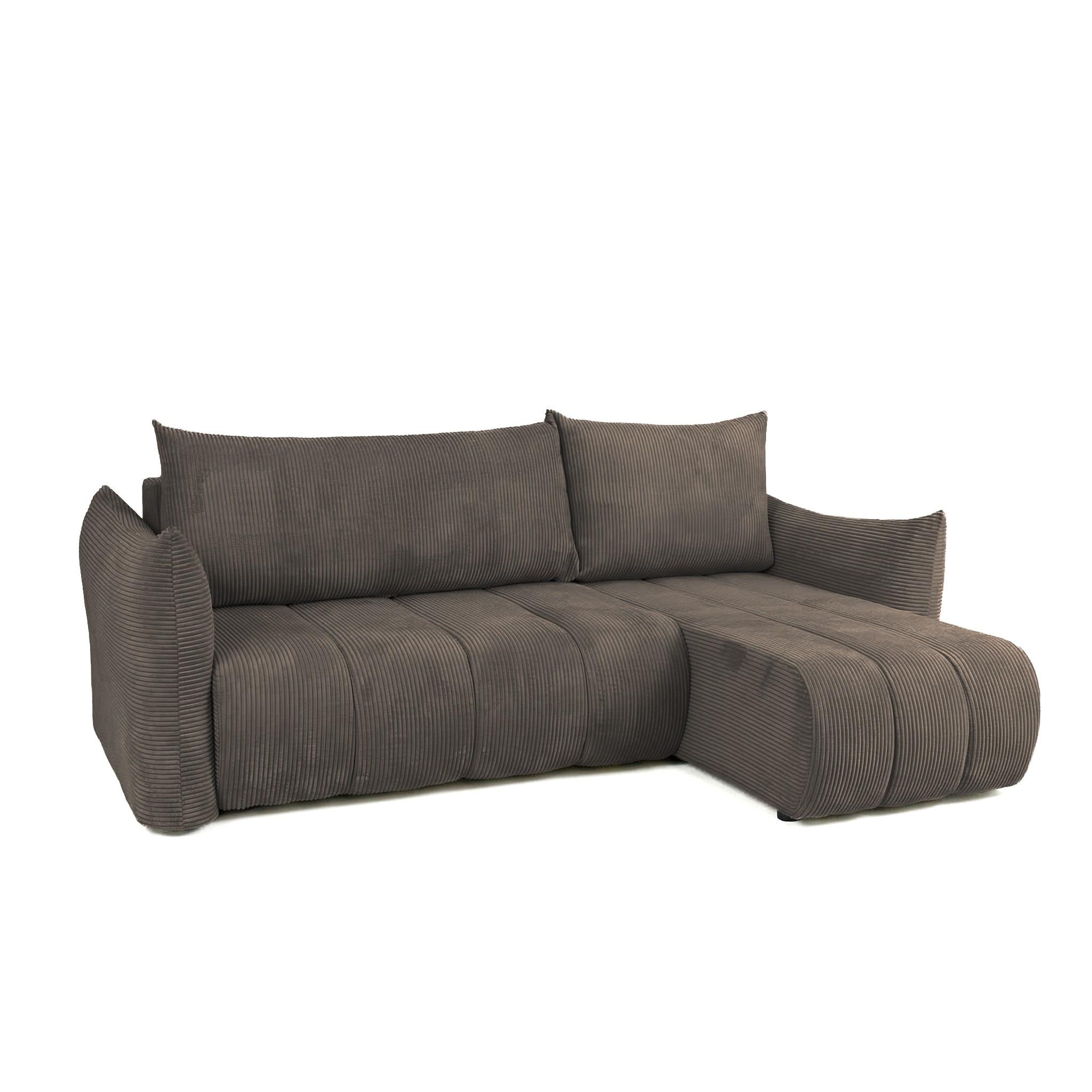 ECKSOFA Ontario Xs Mit Schlaffunktion - Braun, Holzwerkstoff/Textil (226/154cm) - Fun Möbel