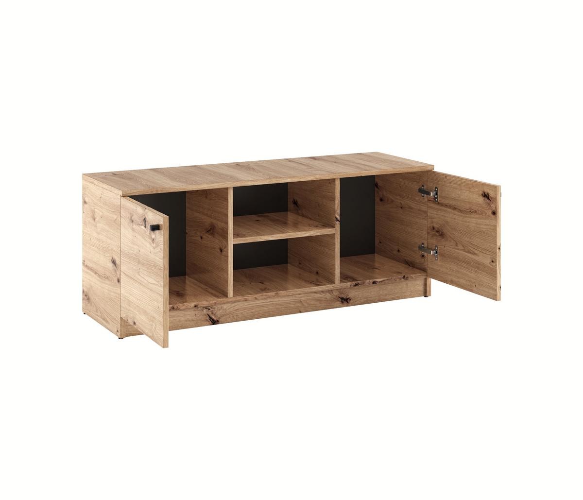LOWBOARD NATURIO 120/48,5/40 cm, Eiche Artisan - Eiche Artisan, Holzwerkstoff (120/48.5/40cm) - MASSENO