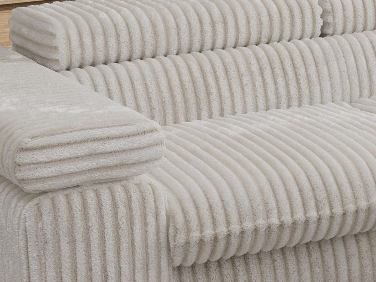 ECKSOFA PABLO L Beige Cord - Rechts Seite mit T25 Topper - Beige/Schwarz, Textil/Metall (273/208cm) - MKS