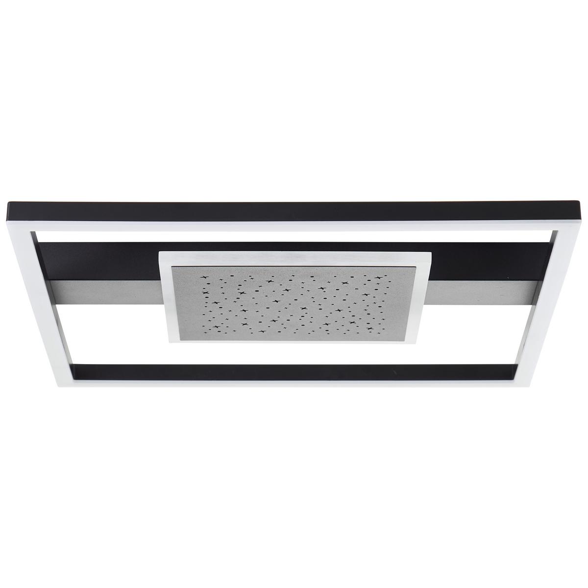 LED DECKENLEUCHTE Reno Schwarz 37/37/5 cm - Schwarz, Metall (37/37/5cm) - Brilliant