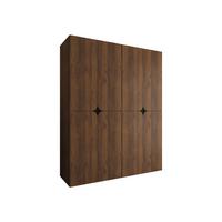 DREHTÜRENSCHRANK Espresso 180 cm - Nussbaumfarben/Schwarz, Holzwerkstoff/Kunststoff (180/203/50cm) - MIRJAN24