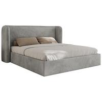 POLSTERBETT EMORA CLASSIC 140/200 - Hellgrau Velvet - Multipocket-Matratze - Hellgrau, Textil (140/200cm) - MKS