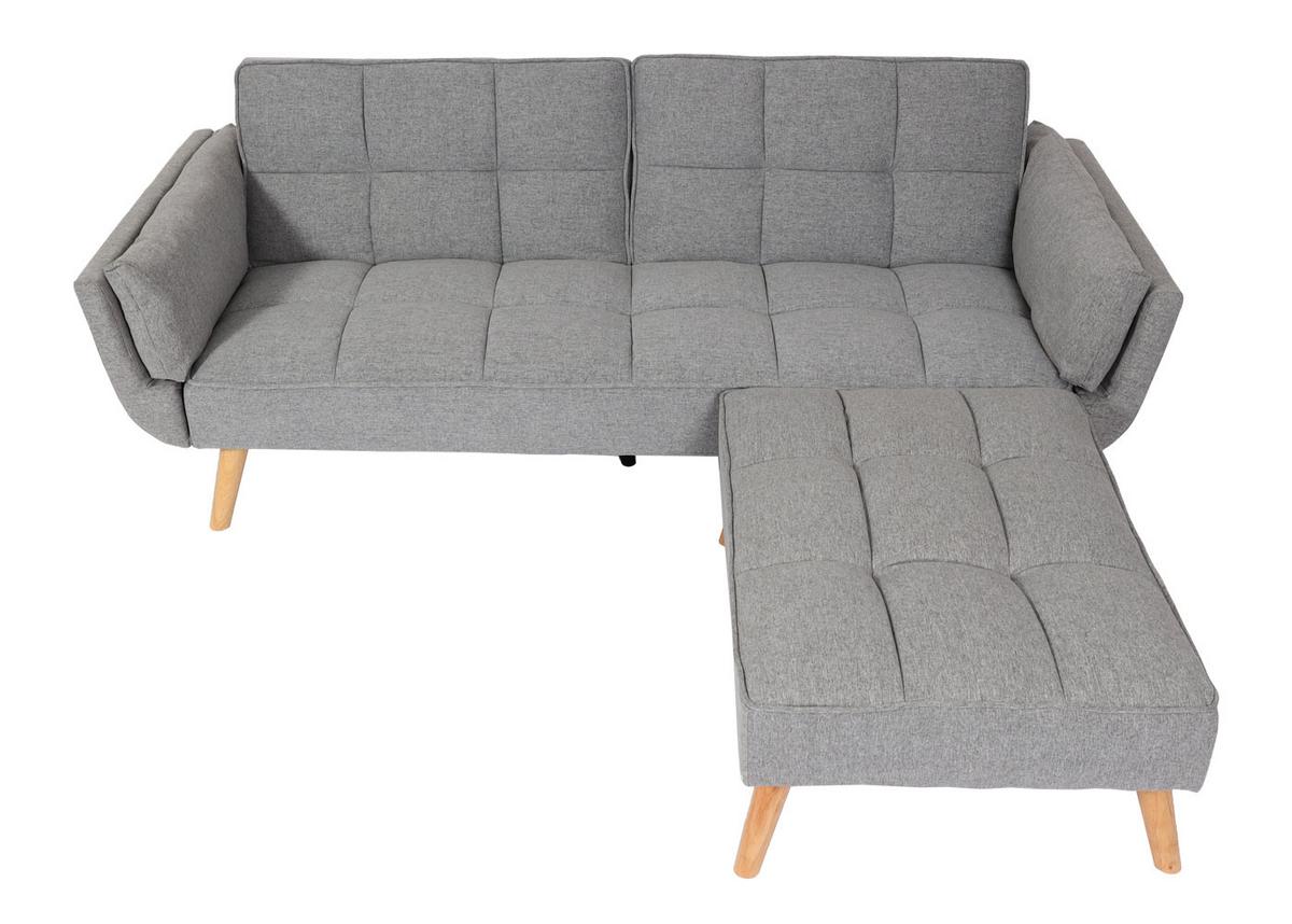 SCHLAFSOFA Hellgrau - Hellgrau, Textil (218/175cm) - MCW