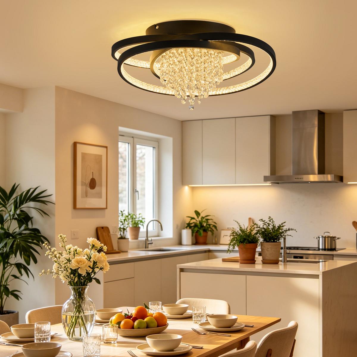 LED DECKENLEUCHTE Mivoris 48/25/20 cm - Schwarz, Metall (48/25/20cm) - ZMH
