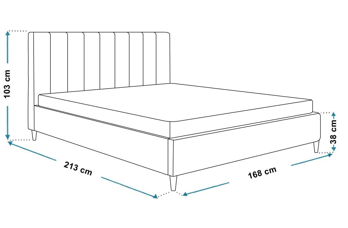 POLSTERBETT LUX Tokio mit Kopfteil, 160 x 200 cm, Doppelbett mit Lattenrost aus Holz, Velourstoff Schwarz, Füße in Farbe: Braun - Schwarz, Holz/Textil (160/200cm) - Alpi-Möbel