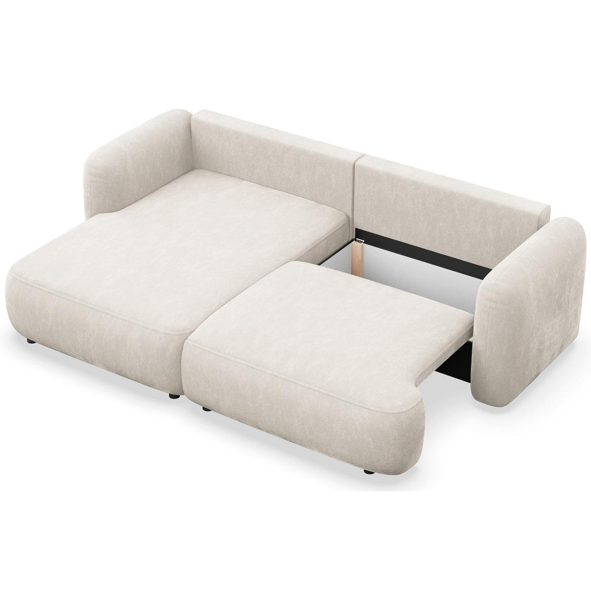 ECKSOFA Tvoya Creme-Chenille - Creme/Schwarz, Kunststoff/Textil (267/175cm) - Selsey