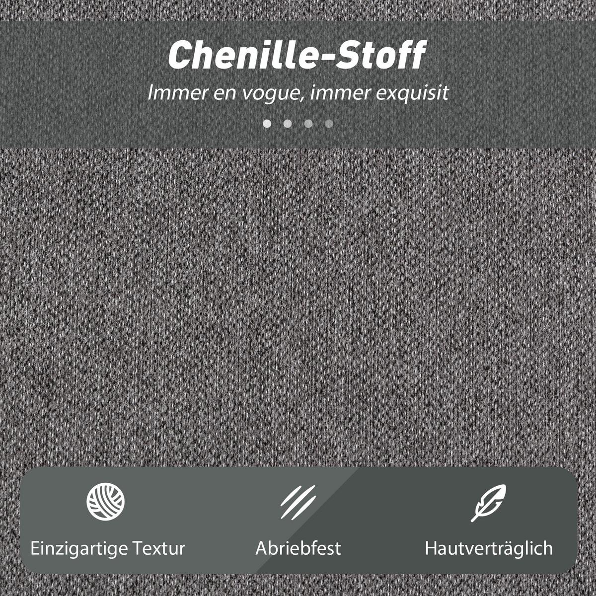2-SITZER-SCHLAFSOFA aus Schaumstoff mit breiten Armlehnen, 2 Kissen, Grau - Grau, Textil (95/75/203cm) - HOMCOM