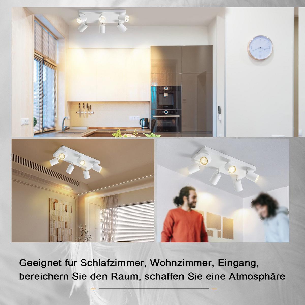 DECKENSTRAHLER Glühwin 40/20/14.4 cm - Weiß, Metall (40/20/14.4cm) - ZMH