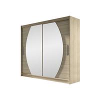 KLEIDERSCHRANK London IV - Silberfarben/Sonoma Eiche, Holzwerkstoff/Kunststoff (180/215/58cm) - MIRJAN24