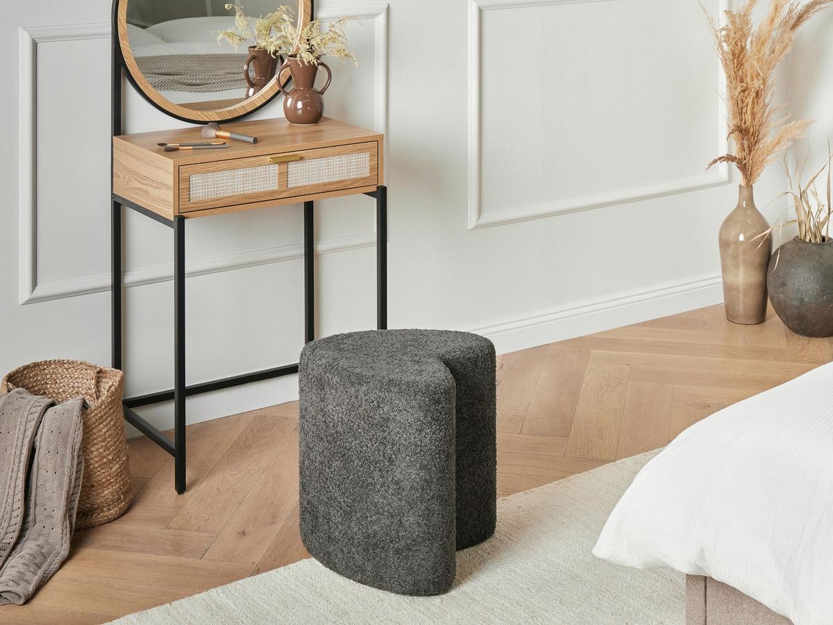POUF Dunkelgrau Scotia - Dunkelgrau, Textil (40/44/33cm) - Beliani
