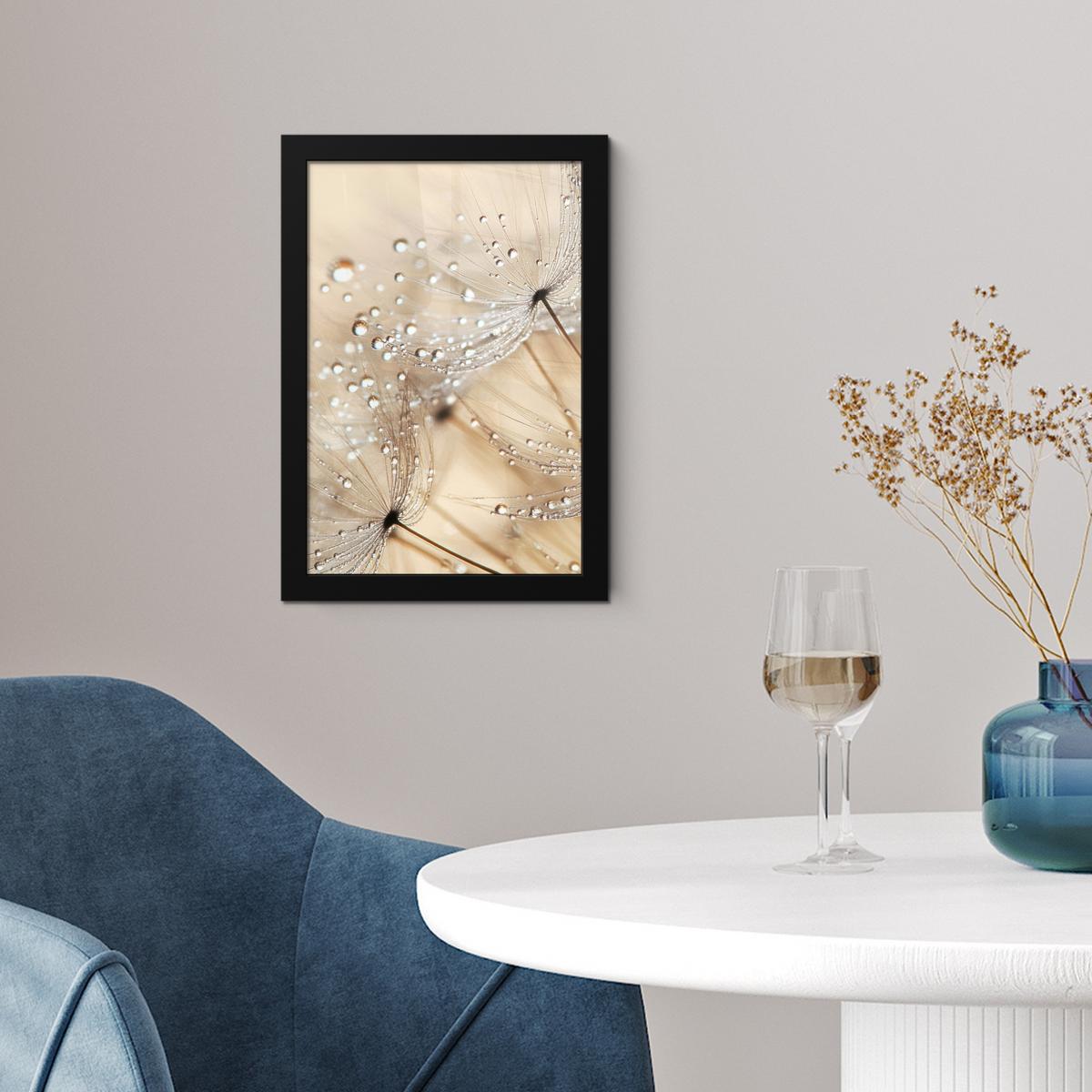 POSTER MIT RAHMENGERAHMTES BILD Löwenzahn - Abstrakt - Natur - Beige Poster 20x30 cm - Braun, Papier (20/30cm) - MuchoWow