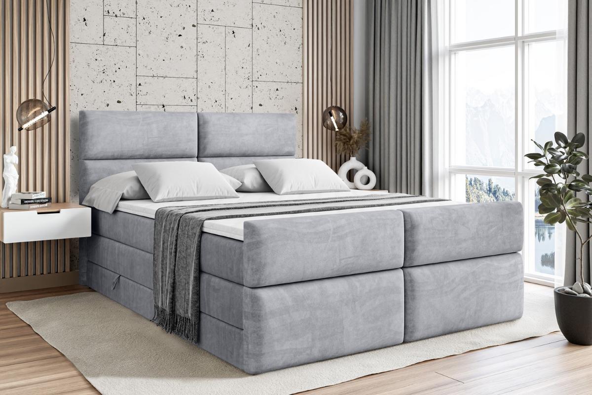 BOXSPRINGBETT BOXI3-Z KING - 140x200 - H3/H4 - Hellgrau - Hellgrau, Holzwerkstoff (140/200cm) - ALTDECOR