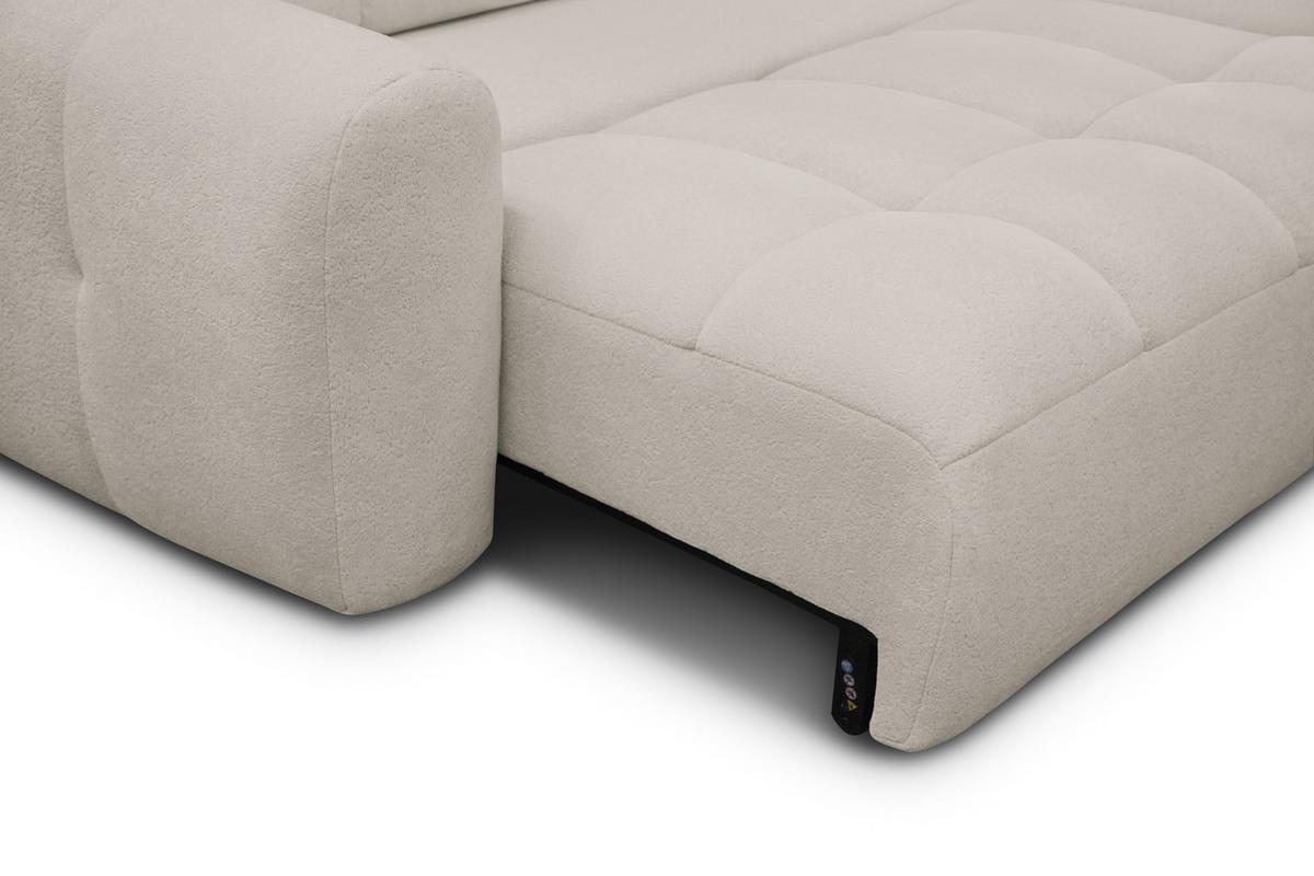 ECKSOFA LUMERO 4-Sitzer RECHTS, creme - Ecru/Schwarz, Holz/Textil (275/166cm) - Courtois Laville