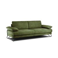 SOFA LORI 3-Sitzer, olivgrün - Schwarz/Olivgrün, Holzwerkstoff/Textil (245/87/96cm) - Wozimo