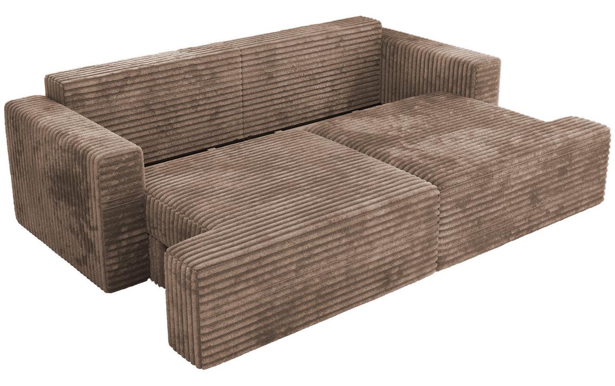 4-SITZER SOFA VIRELLA Braun Cord - Schwarz/Braun, Kunststoff/Textil (240/88/115cm) - MKS