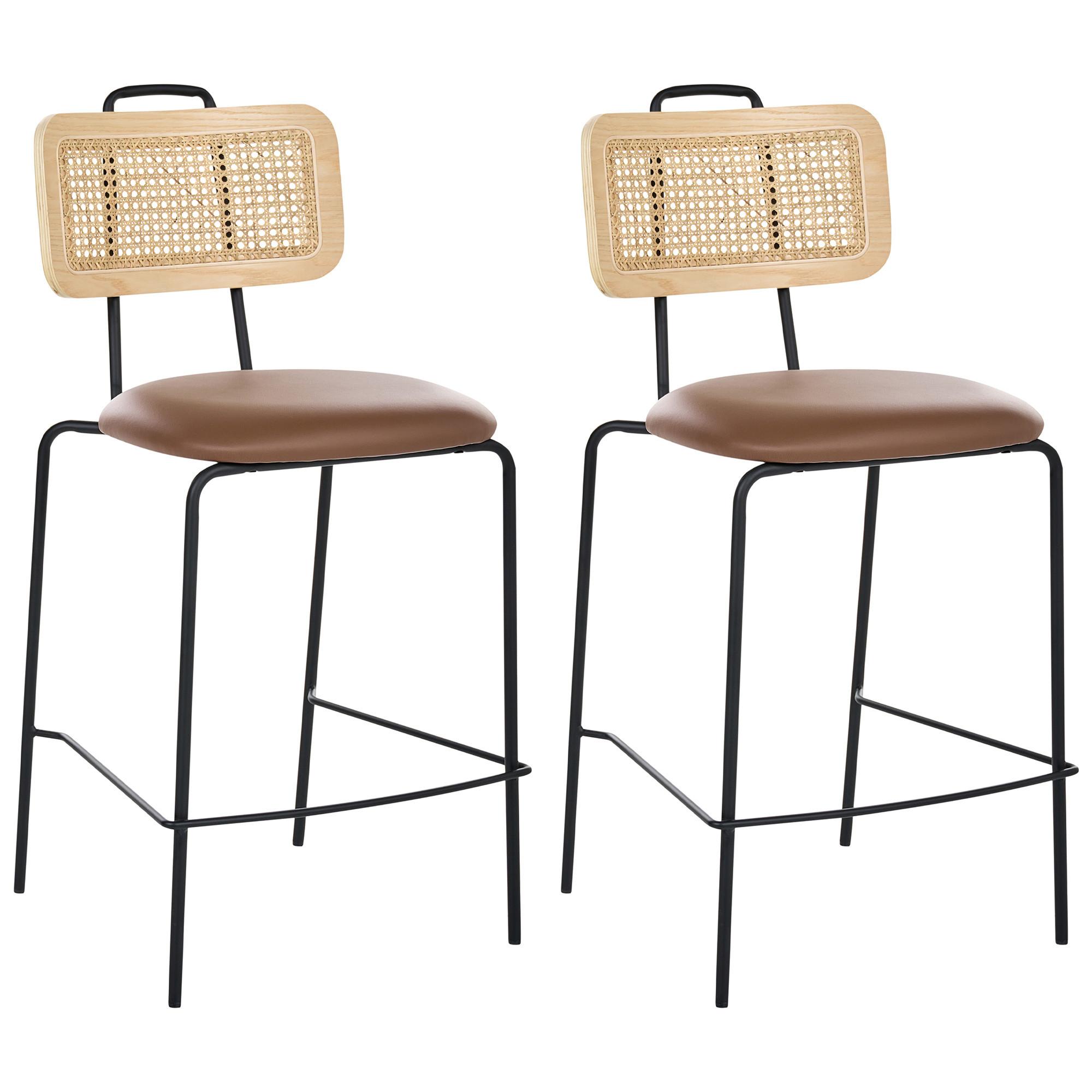 BARSTUHL 2er-Set Braun Adelanto - Braun, Textil (48/97/52cm) - Beliani
