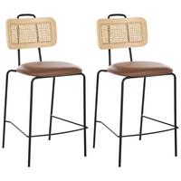 BARSTUHL 2er-Set Braun Adelanto - Braun, Textil (48/97/52cm) - Beliani