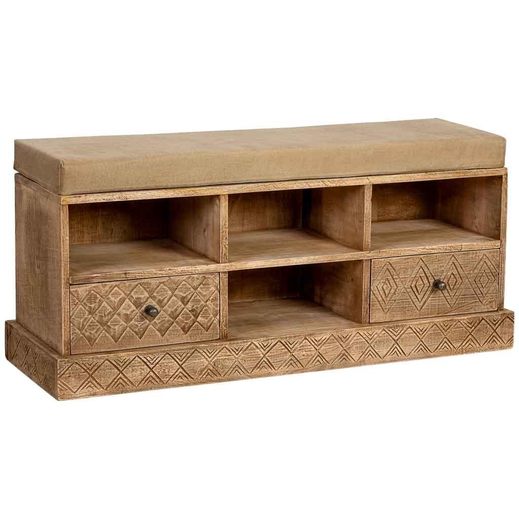 BANK aus Holz, 104x33x48cm - Naturfarben, Holz (104/48/33cm) - Wanderlust