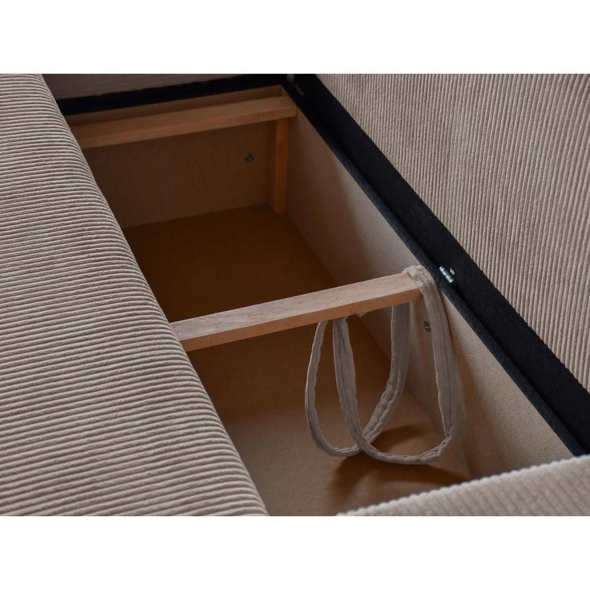 ECKSCHLAFSOFA mit Schlaffunktion Hektor, 247 cm, Ottomane 70 cm, cappuccino - Schwarz/Cappuccino, Kunststoff/Textil (247/152cm) - Beautysofa