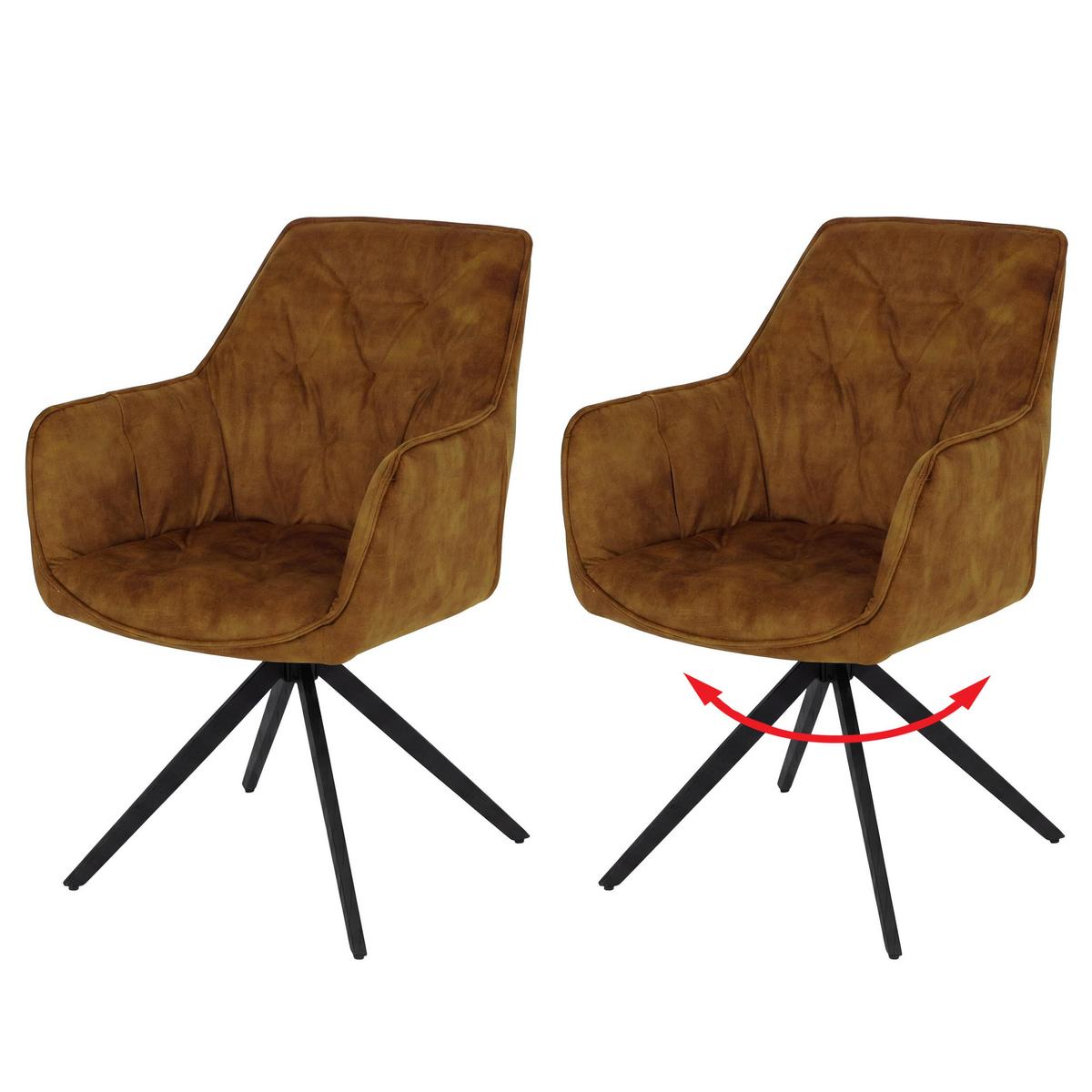 ESSZIMMERSTUHL Senfgelb 2er-Set - Gelb, Textil (56/86/60cm) - MCW