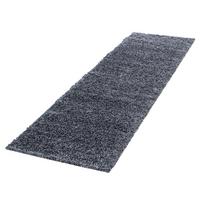HOCHFLORTEPPICH RHEIN, einfarbig, aus Polypropylen, Grau, 80 x 250 cm - Grau, Textil (250/80cm) - KADIMA DESIGN
