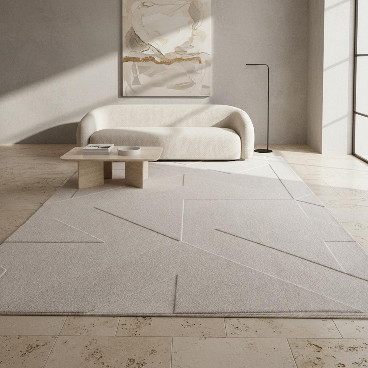 TEPPICH Kurzflor Waschbar LAVAREDO in Creme, geometrisch, 240 x 340 cm - Beige, Textil (340/240cm) - KADIMA DESIGN