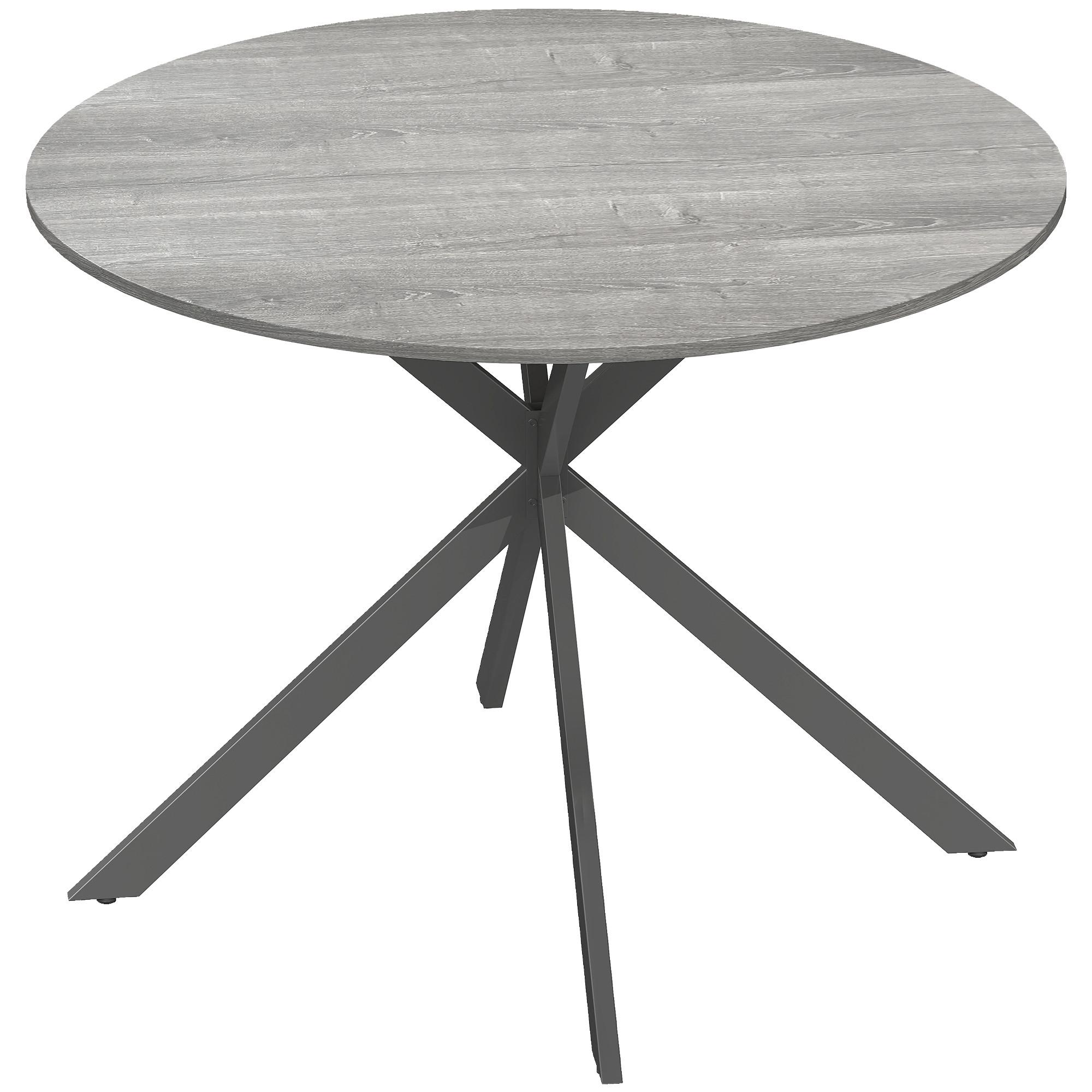 ESSTISCH Spanplatte Stahl Grau - Grau, Metall (100/100/75cm) - HOMCOM