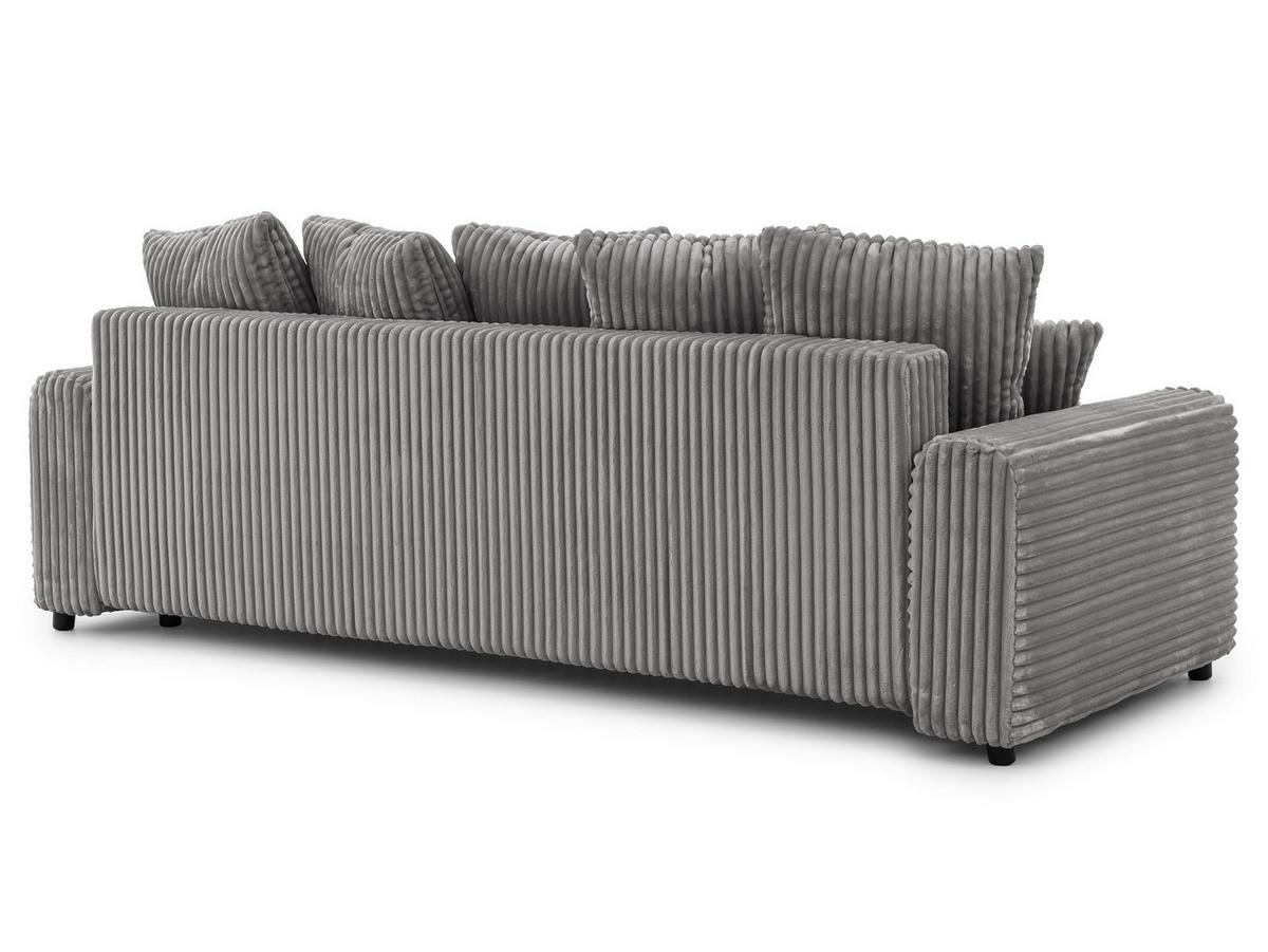 SCHLAFSOFA Calma mit Bettkasten im Bumpy-Design aus weichem Grau Plüschcord - Schwarz/Grau, Holz/Kunststoff (239/88/98cm) - S-Style