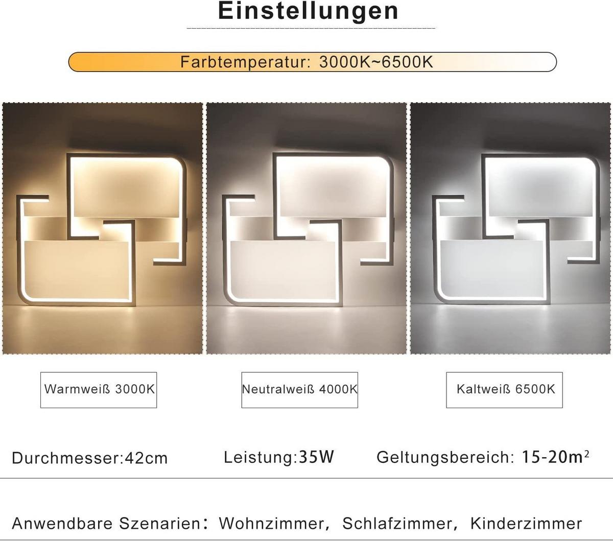 LED-DECKENLEUCHTE Emmerich 42/37/5 cm - Weiß, Metall (42/37/5cm) - Nettlife